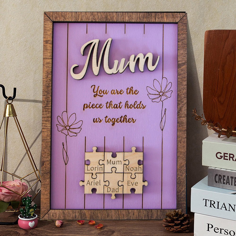 Personalised You Are The Piece That Hold Us Together Wooden Puzzle Sign Mother's Day Gifts