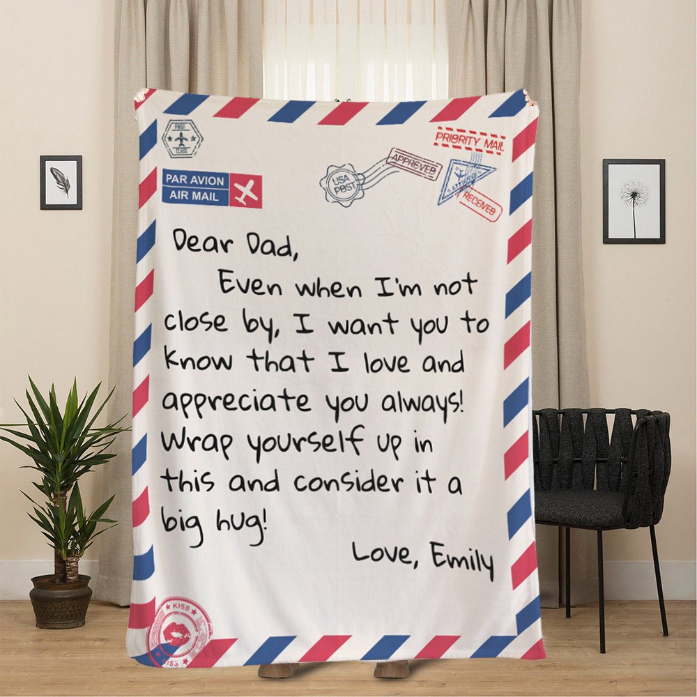 Custom Message Words To Dad Blanket Unique Father's Day Gift Ideas