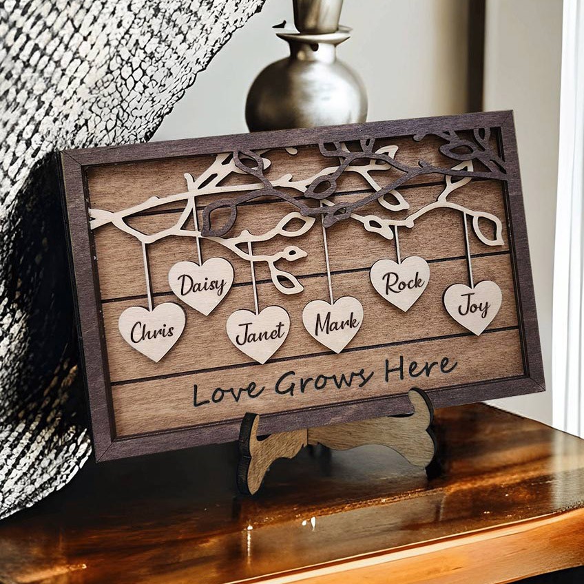 Personalised Love Grows Here Family Tree Sign Unique Gift Ideas For Mum Grandma Family Gift