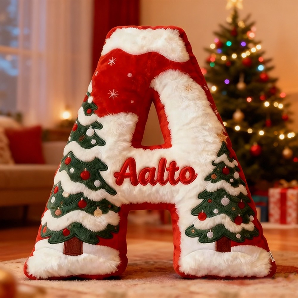 Personalised Christmas Letter Pillow with Custom Name Cozy Holiday Decor Christmas Gift Ideas