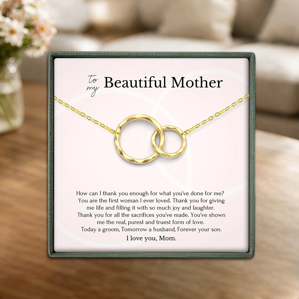 Gift for Mum from Son – Wedding Necklace, Mother of the Groom Keepsake with Gift Box