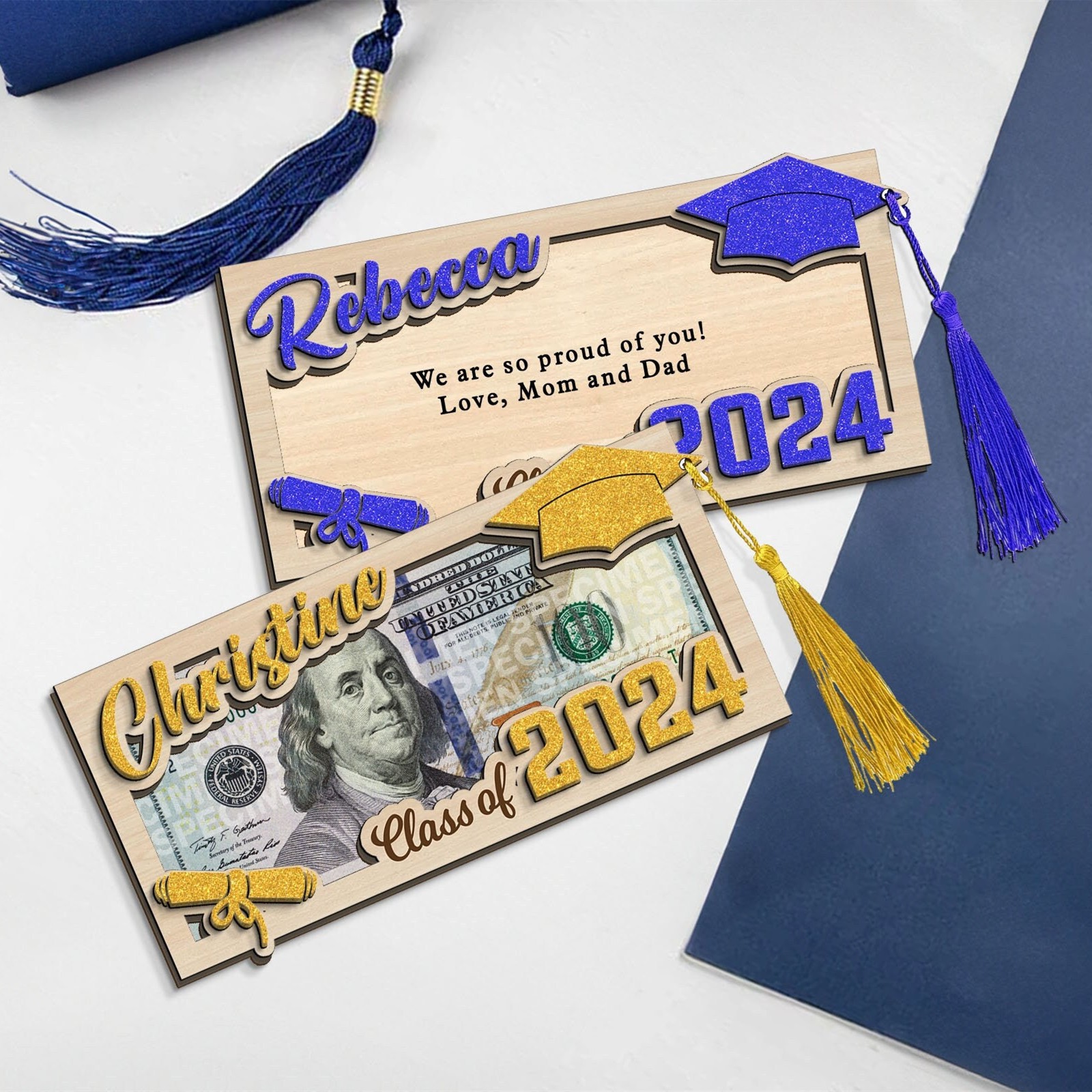 Personalised Graduation Money Holder with Name Graduation Keepsake Gift