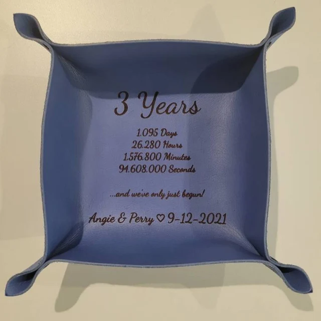 Custom Couples Engraved Leather Valet Tray Unique Gifts for Husband Boyfriend Anniversary Gift Christmas Gift