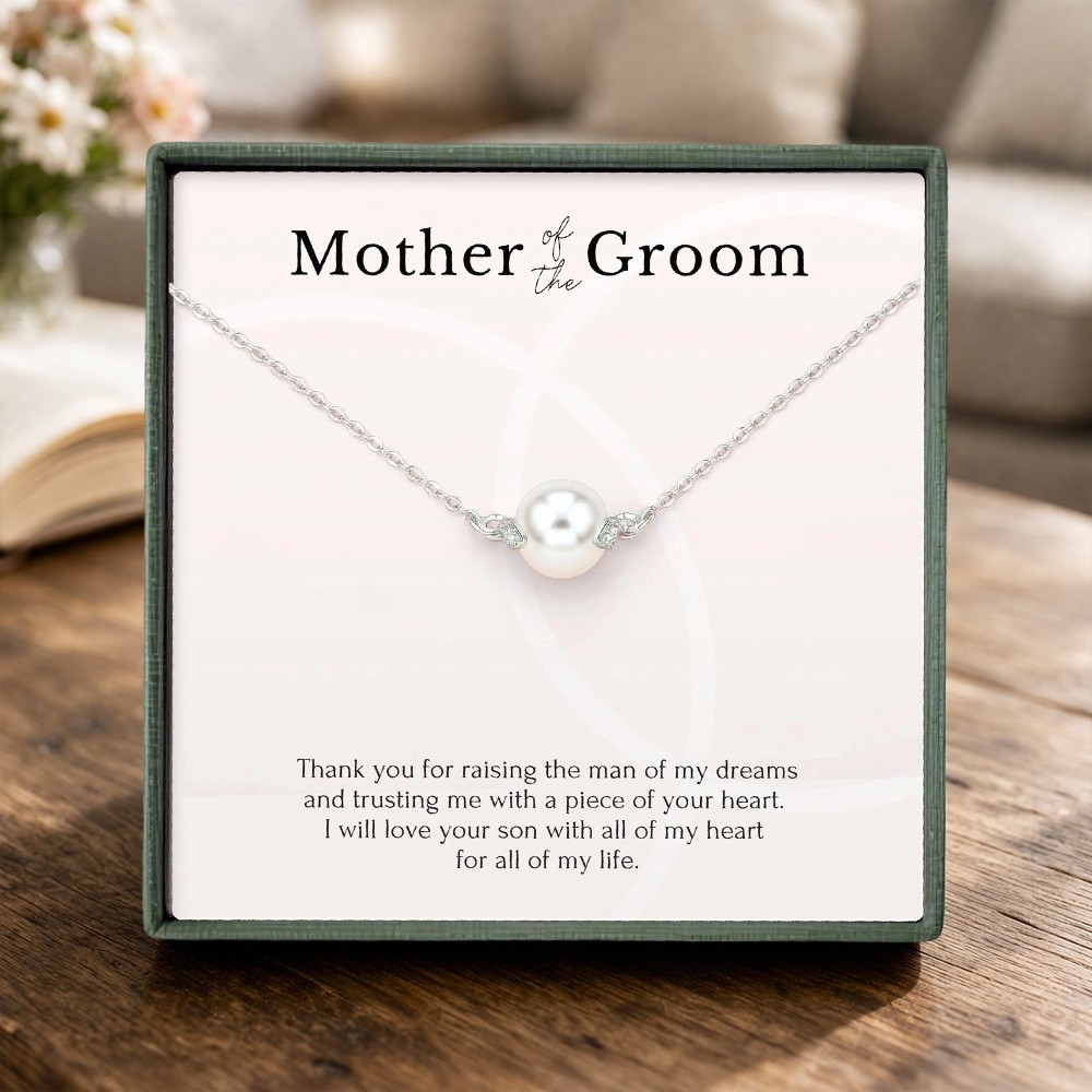 Wedding Gift for Mum of the Groom – Pearl Necklace from Bride, Elegant MIL Jewelry with Gift Box