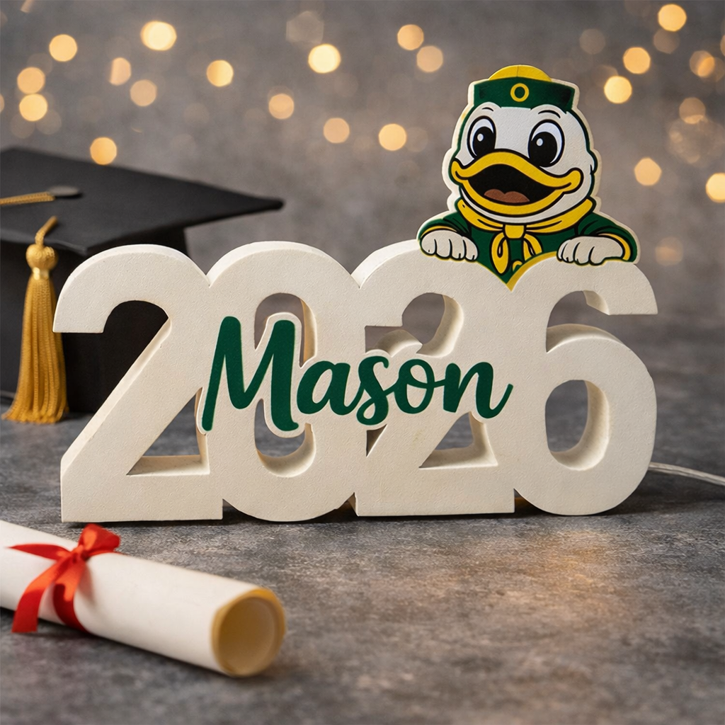 Personalised Graduation Light Box Custom Name LED Night Light Gift with School Mascot