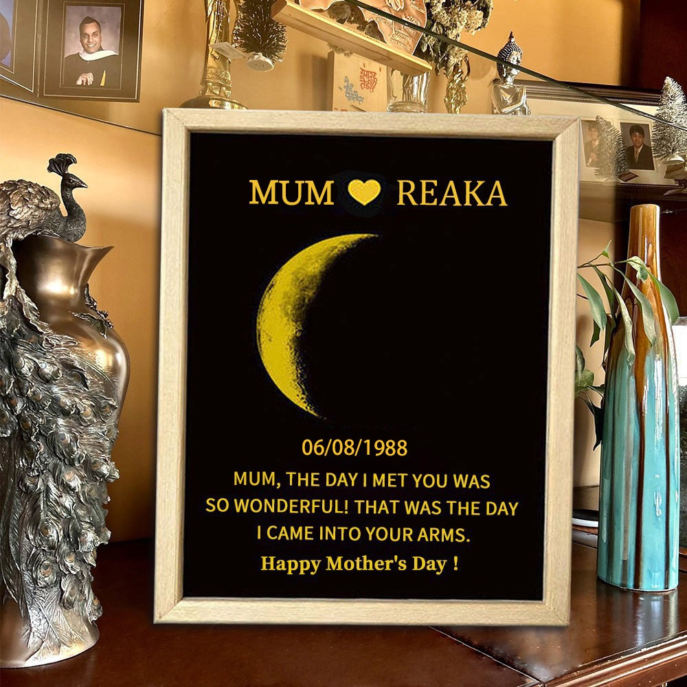 Personalised Moon Phase Wood Sign Family Keepsake Gifts Mother's Day Gift Ideas