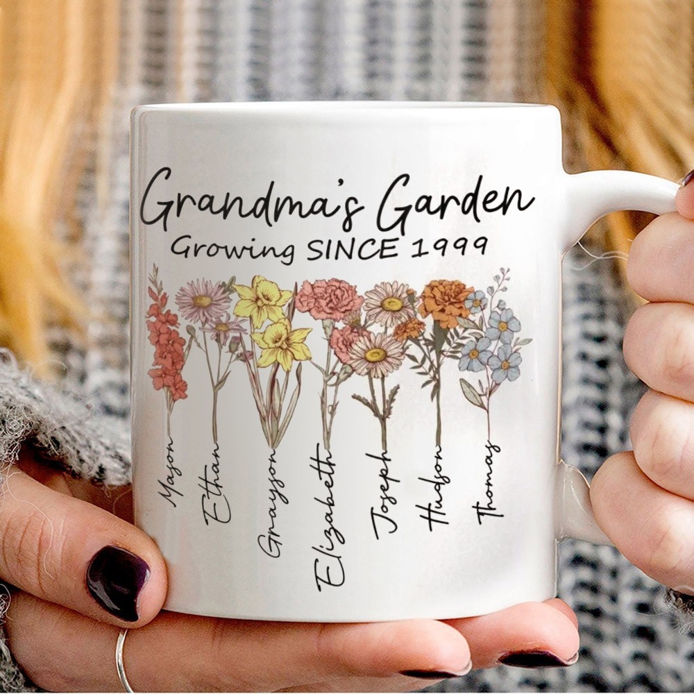 Personalised Birth Month Flower Mug for Mum