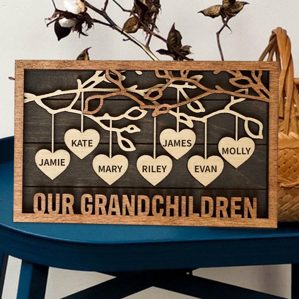Personalised Our Grandchildren Family Tree Sign with Names