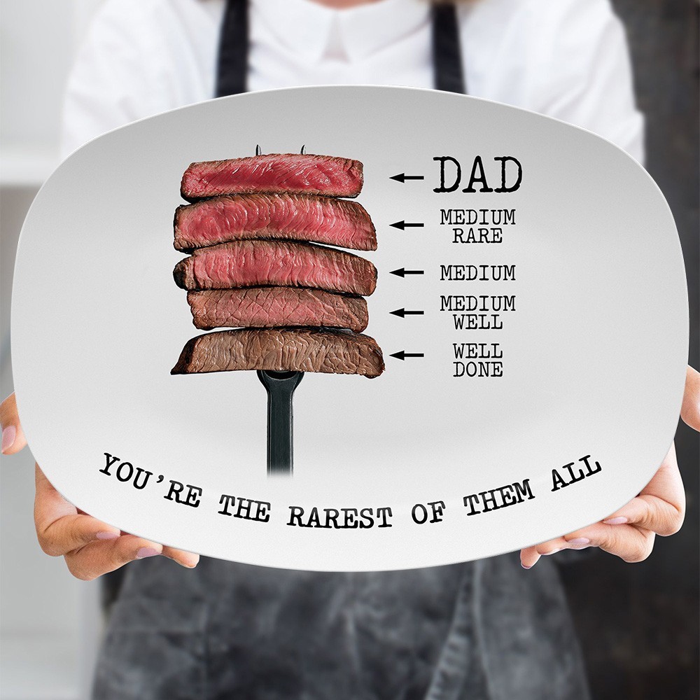 Personalised You're The Rarest of Them All Grilling Plate Father's Day Gift