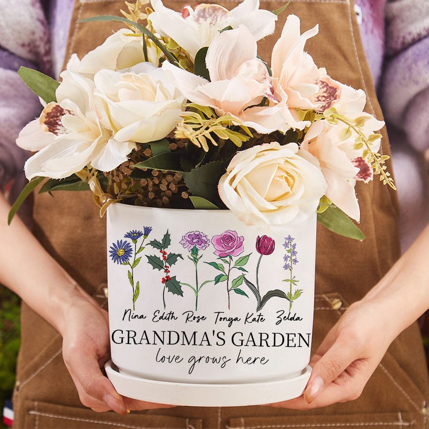 Personalised Grandma's Garden Flower Pot Mother's Day Gift
