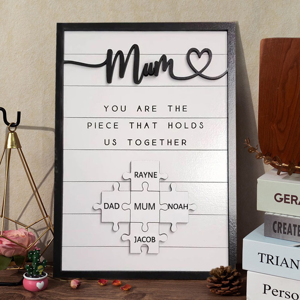 Custom Mum Puzzle Sign with Kids Names New Mum Gift Mother's Day Gift Ideas