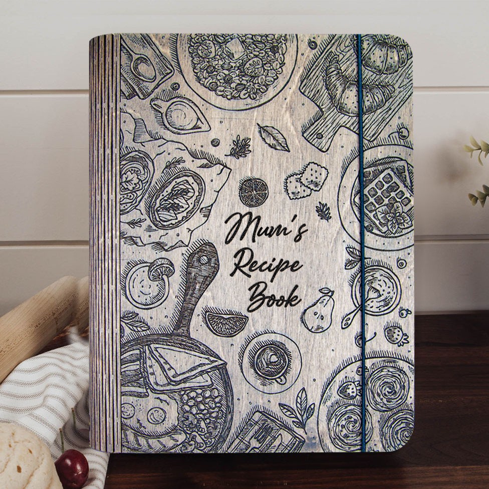 Mum's Recipe Book Custom Wooden Cookbook Blank Binder GIfts for Mum Christmas Gift Ideas
