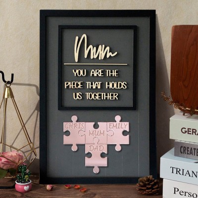 Personalised Mum You Are The Piece That Holds Us Together Acrylic Puzzle Sign Unique Family Gift For Mum Grandma Mother's Day Gifts 