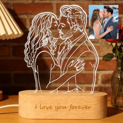 Custom 3D Photo Lamp Personalised Picture Night Light for Couples Anniversary Gifts for the Couple Romantic Keepsake Valentine's Day Present