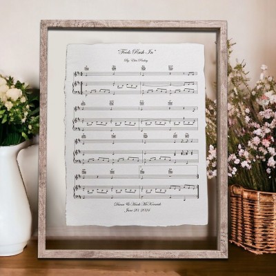 Personalised First Dance Music Sheet Frame First Anniversary Gift Unique Gift Ideas for Couples