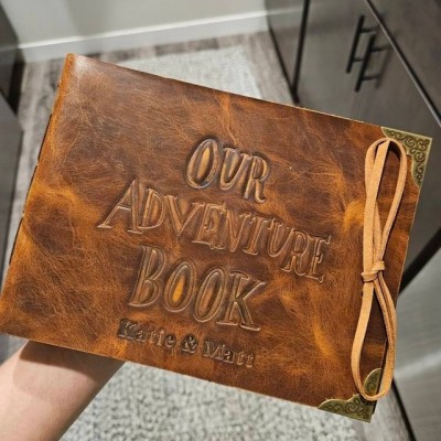 Personalised Leather Photo Album Our Adventure Book Wedding Anniversary Gifts for Husband Valentine's Day Gift for Couples