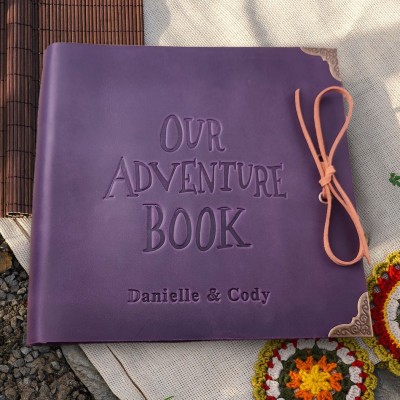 Custom Our Adventure Scrapbook Photo Album Wedding Anniversary Gifts for Husband Valentine's Day Gift for Couples