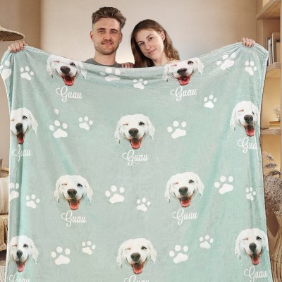 Personalised Dog Photo Blanket with Name Pet Blanket Memorial Gift Pet Lover Gift Christmas Gifts