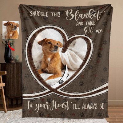 Personalised Dog Photo Blanket with Name Pet Memorial Gifts Keepsake Gift for Dog Lovers Christmas Gift