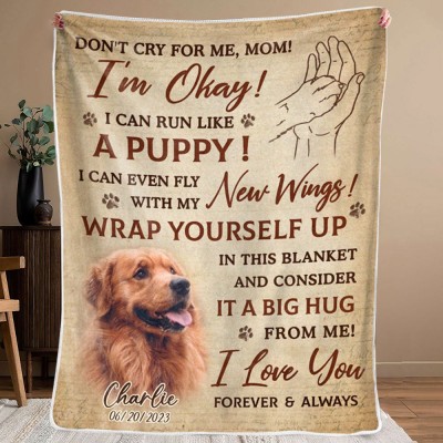 Personalised Dog Memorial Photo Blanket Sympathy Gift For Pet Lovers Christmas Gift for Dog Lovers
