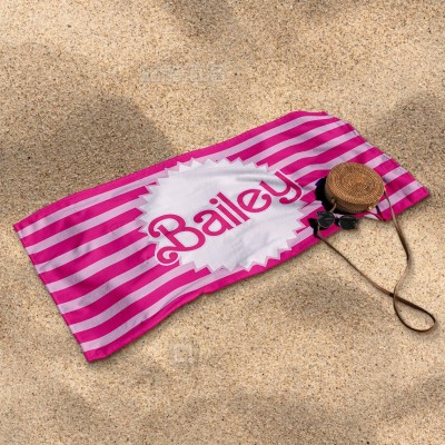 Personalised Beach Towel with Name Custom Pool Towel Summer Gift for Kids Birthday Gift Ideas