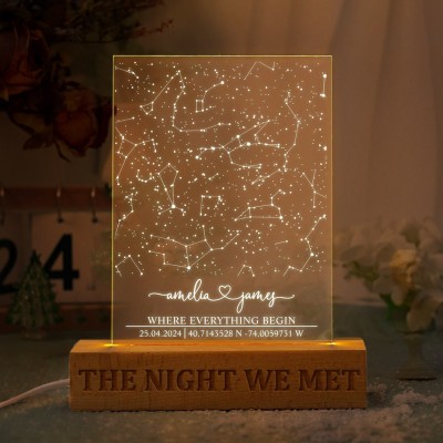 Custom Star Map Night Light Special Day Constellation Map for Couple Anniversary Gift for Wife Husband Christmas Gift