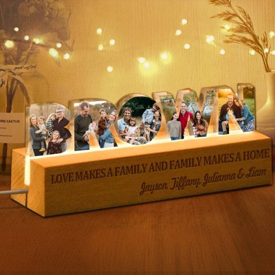 Custom Couple Photo Collage Night Light Wedding Anniversary Gift Ideas Family Keepsake Gifts Valentine's Day Gifts for Her Him