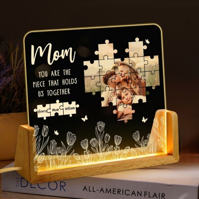 Mum You Are The Piece That Holds Us Together Personalised Photo Night Light Gifts for Mum Mother's Day Gift Ideas