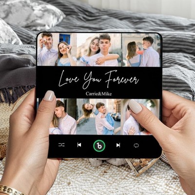 Personalised Music Photo Fridge Magnet Gift for Couples Anniversary Gift for Her Him