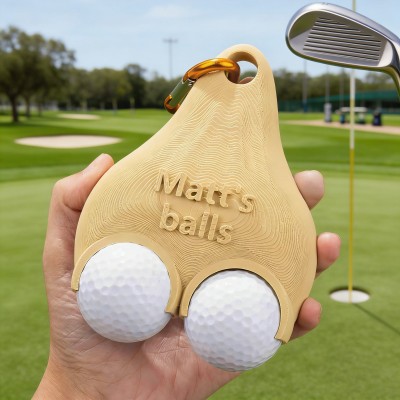 Personalised 3D Printed Funny Golf Ball & Tee Holder with Name Gift for Dad Husband Golfer Sports Gifts Birthday Gift for Him