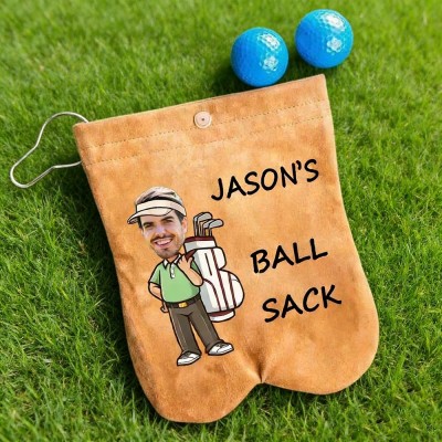 Personalised Name Golf Ball Bag Sacks Golf Accessories Funny Golf Gift for Men Unique Golf Lover Gifts
