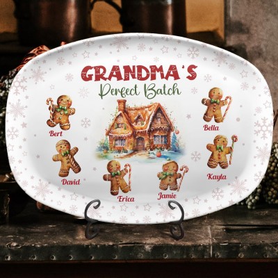Personalised Grandma's Perfect Batch Christmas Platter with Grandkids Names Gifts for Grandma Mum Christmas Gifts