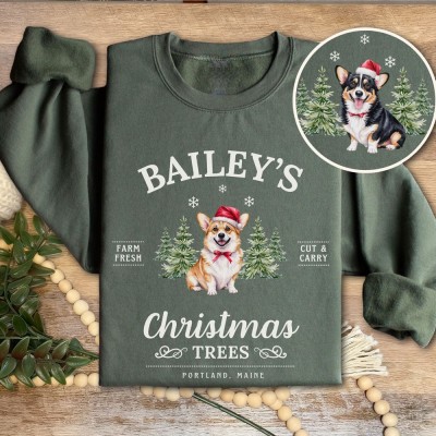 Personalised Pet Dog Portrait Sweatshirt with Name Unique Pet Lover Gifts Christmas Gifts for Dog Lovers