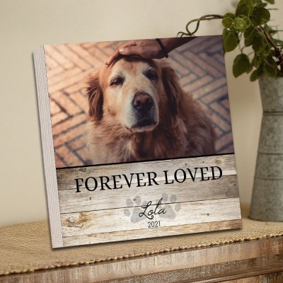 Personalised Pet Memorial Wood Photo Block Pet Memorial Gift Unique Gift for Dog Lovers Pet Loss Gift 