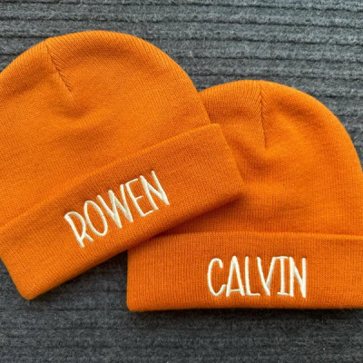 Personalised Embroidered Name Baby Adult Newborn Beanie Hat Unisex Toddler Hat Baby Shower Gift Christmas Gifts for Kids