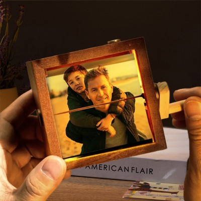 Personalised Memorial Photo Crank Flipbook Box for Dad Unique Father's Day Gift Ideas