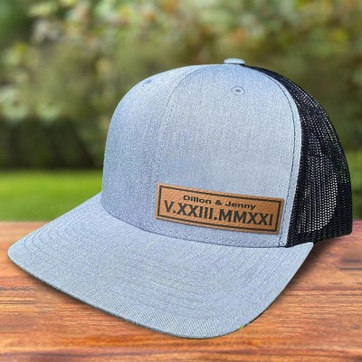 Personalised Roman Numerals Hat Unique Couples Gift Wedding Anniversary Gift for Him Valentine's Day Gifts