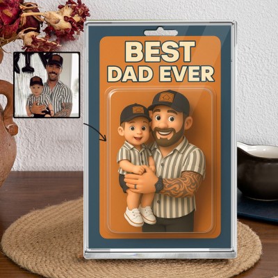 Custom Photo Dad And Kids Action Figure Acrylic Block Unique Gifts for Dad Grandpa Father's Day Gift