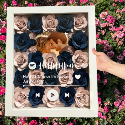 Spotify Flower Shadow Box Personalised Gifts for Couples Anniversary Gifts for Her Valentine's Day Gift