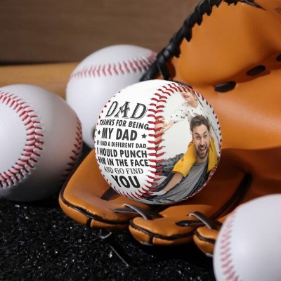 Personalised Baseball With Photo For Dad Grateful Keepsake Gift Father's Day Gift Ideas