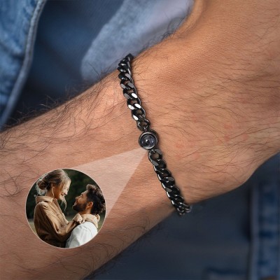 Custom Memorial Photo Projection Bracelet for Men Wedding Anniversary Gift Valentine's Day Gifts for Boyfriend Husband