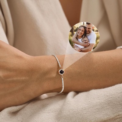 Custom Memorial Photo Projection Bracelet for Women Anniversary Gift Ideas Valentine's Day Gifts for Girlfriend Wife