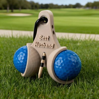 Personalised 3D Printed Golf Ball & Tee Holder Golf Accessories For Him Funny Gift for Golf Lovers Birthday Gift Ideas