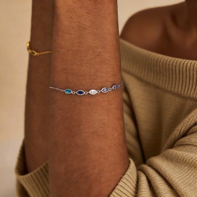 Custom Birthstone Bracelet for Women Birthday Gift for Her Gift Ideas for Mum Anniversary Gifts Mother's Day Gift