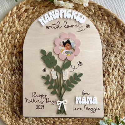 Custom Mama Flower Bouquet Photo Sign Mother's Day Gift Ideas Gift For Mum Grandma