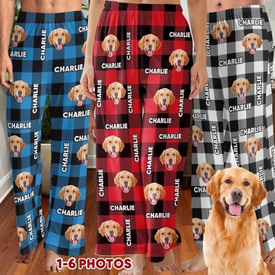 Custom Pet Portrait Pajama Pants Personalised Dog Face Pajamas Pants Unique Gift for Pet Lover Christmas Gifts