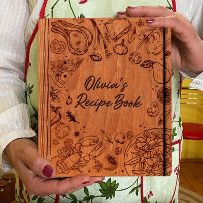 Personalised Recipe Book with Blank Binder Custom Cookbook Unique Gifts for Grandma Mum Christmas Gift for Family