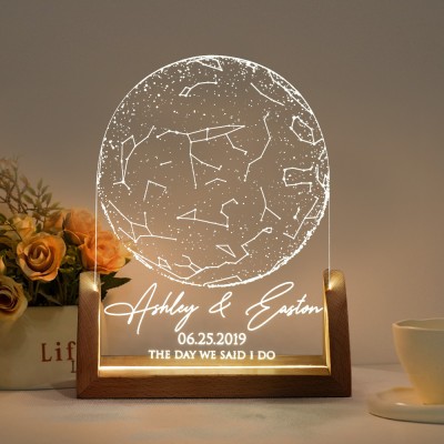 Star Map Night Light By Date Personalised Engagement Anniversary Gifts Christmas Gift for Her