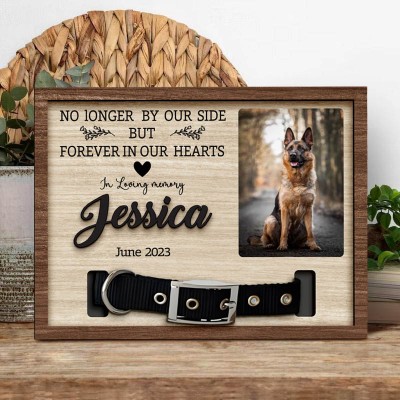 Personalised Memorial Pet Collar Frame with Photo Gifts for Pet Lover
