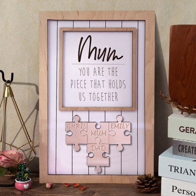Custom Wood Mum Puzzle Sign with Kids Names New Mum Gift Unique Gifts for Mum Grandma Mother's Day Gift Ideas